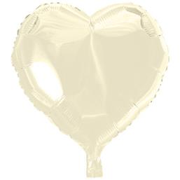 Creme Hjerte Folie ballon 46 cm
