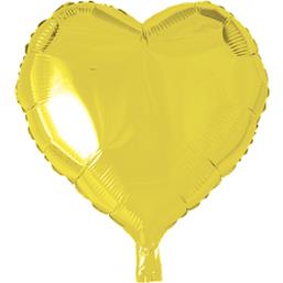 FestartiklerGul Hjerte Folie ballon 46 cm