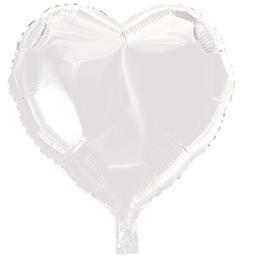 Hvid Hjerte Folie ballon 46 cm