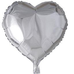 Sølv Hjerte Folie ballon 46 cm