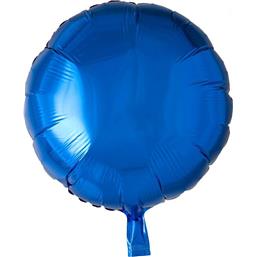 Blå Rund Folie Ballon 46 cm