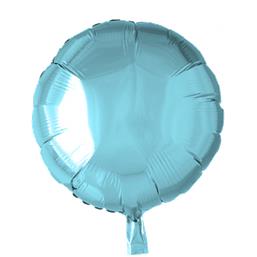Lyseblå Rund Folie Ballon 46 cm