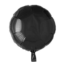 Sort Rund Folie Ballon 46 cm