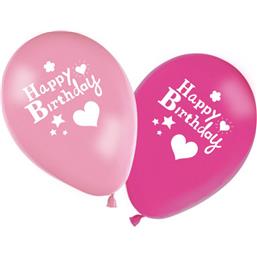 DiverseRød Happy Birthday latexballoner 27 cm 8 styk