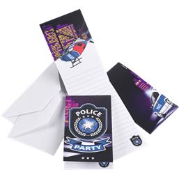 Politi invitationer inklusiv kuverter 8 styk