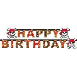 PiraterJolly Roger Happy Birthday banner 180 x 15 cm