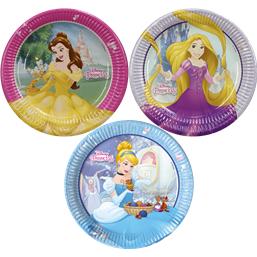 Disney Prinsesser paptallerkener med 3 motiver 23 cm 8 styk