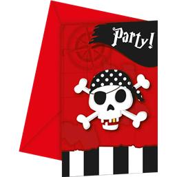 Pirat invitationer 6 styk