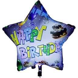DiverseHappy birthday ballon med LED lys 62 cm