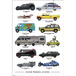 BatmanFour Wheel Icons Plakat