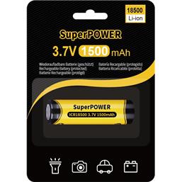 SuperPOWER 18500 lithium-ion Genopladelig 1500 mAh 3,7 V