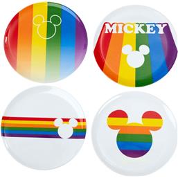 Mickey Rainbow Tallerkener 4-Pak