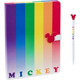 Mickey Rainbow Notesbog med Kuglepen