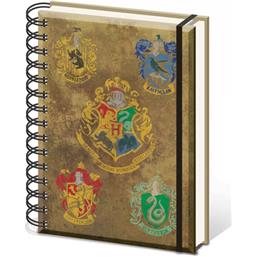 Hogwarts Notesbog med alle emblemer
