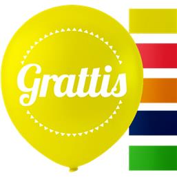 Grattis Balloner (Svensk Tillykke) 26 cm 10 styk