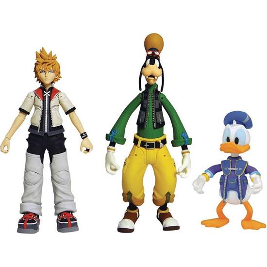 Kingdom Hearts: Roxias, Donald Duck, Goofy Action Figurer 18 cm