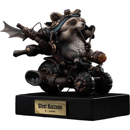Diverse: Steel Raccoon Statue 18 cm