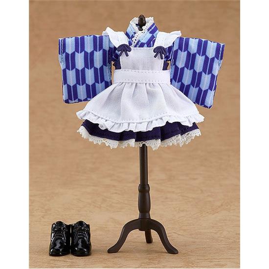Original Character: Outfit Set Japanese-Style Maid Blue Parts for Nendoroid Doll Figures 