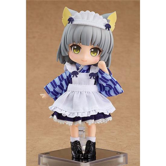 Original Character: Outfit Set Japanese-Style Maid Blue Parts for Nendoroid Doll Figures 