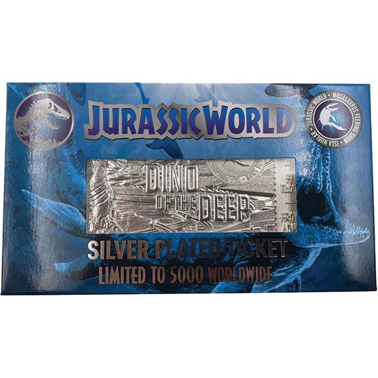Jurassic Park & World: Replica Mosasaurus Ticket (sølv belagt)