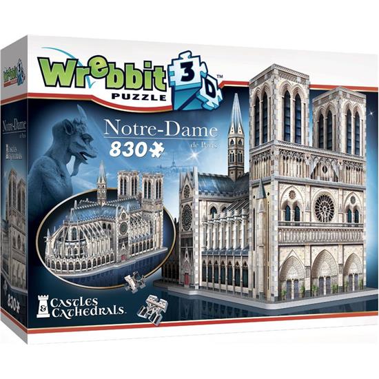 Byer og Bygninger: Notre-Dame de Paris 3D Puslespil (830 brikker)