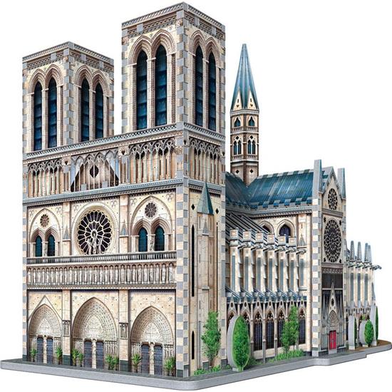 Byer og Bygninger: Notre-Dame de Paris 3D Puslespil (830 brikker)