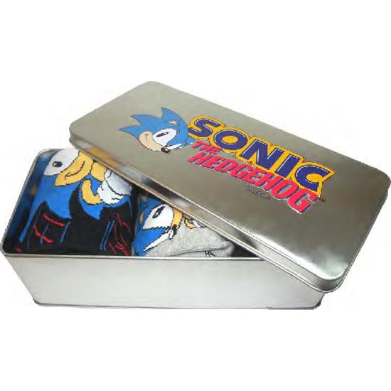 Sonic The Hedgehog: Sonic the Hedgehog Strømper - 3 Pak i Tin Dåse