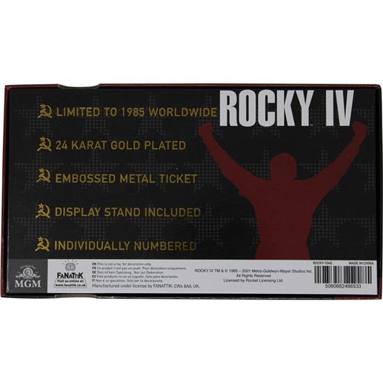 Rocky: East vs. West Fight Ticket (gold plated) Rocky IV Replica