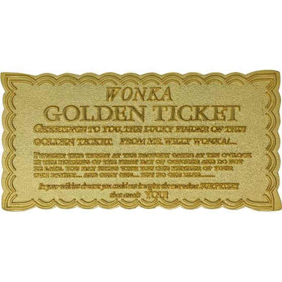 Charlie og Chokolade Fabrikken: Willy Wonka & the Chocolate Factory Replica Mini Golden Ticket (gold plated)