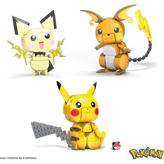 Pokémon: Pikachu Evolution Trio Mega Construx Wonder Builders Construction Set 13 cm