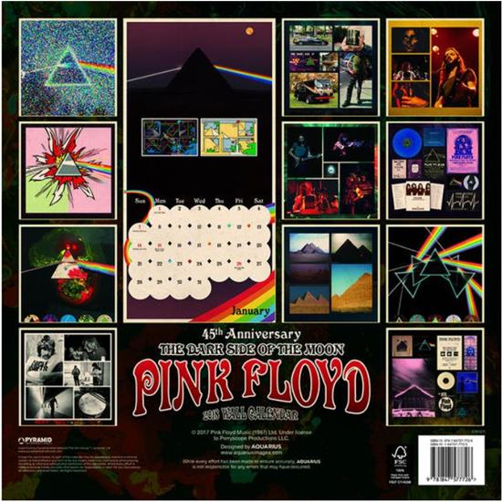 Pink Floyd: Pink Floyd Dark Side of the Moon 2018 Kalender