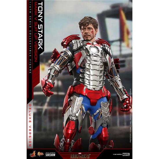 Iron Man: Tony Stark (Mark V Suit Up Version) Deluxe Movie Masterpiece Action Figure 1/6 31 cm