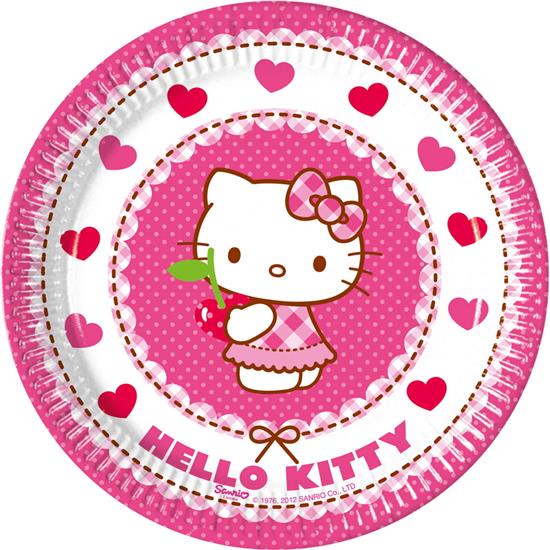 Hello Kitty: Hello Kitty Paptallerkener 20 cm 8 styk