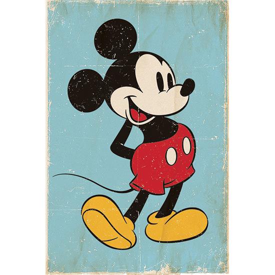 Disney: Mickey Mouse Blå Retro Plakat