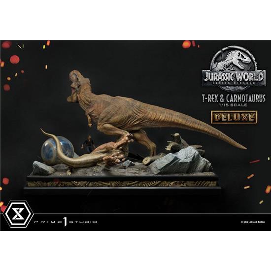 Jurassic Park & World: T-Rex & Carnotaurus Deluxe Version Statue 1/15 90 cm