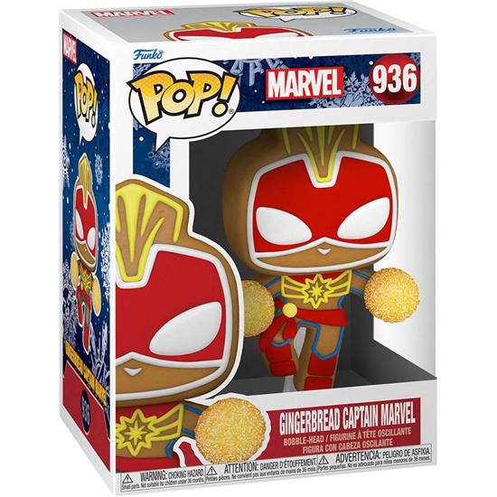 Marvel: Gingerbread Captain Marvel POP! Holiday Vinyl Figur (#936)