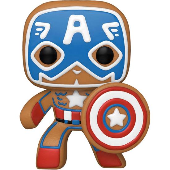 Jul: Gingerbread Captain America POP! Holiday Vinyl Figur (#933)