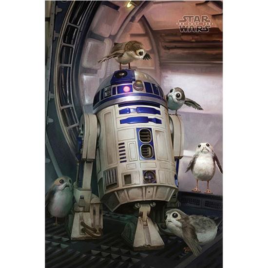 Star Wars: R2-D2 med Porgs Plakat