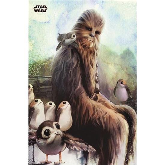 Star Wars: Chewbacca med Porgs Plakat