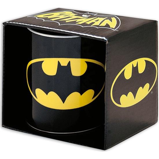 Batman: Batman Sort Logo Krus med Hvid hank