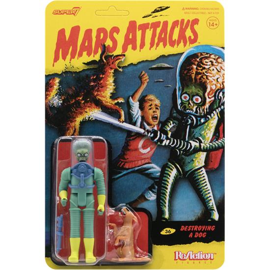 Mars Attacks: Mars Alien with Gun and Burning Dog ReAction Figure