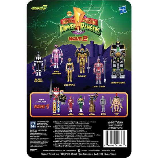 Power Rangers: Black Ranger ReAction Action Figure 10 cm