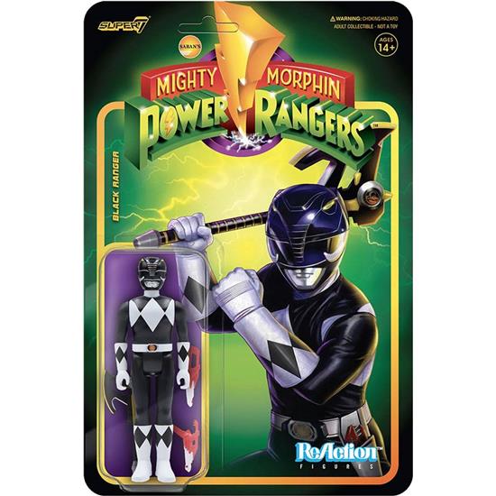 Power Rangers: Black Ranger ReAction Action Figure 10 cm