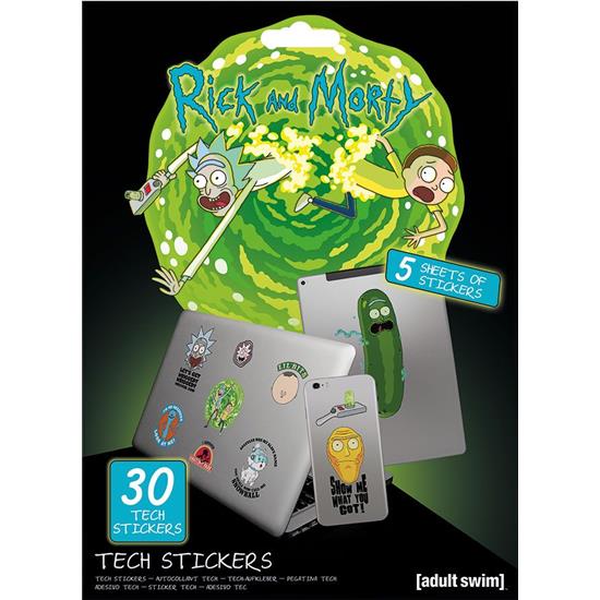 Rick and Morty: Rick and Morty Tech Stickers 30 Klistermærker