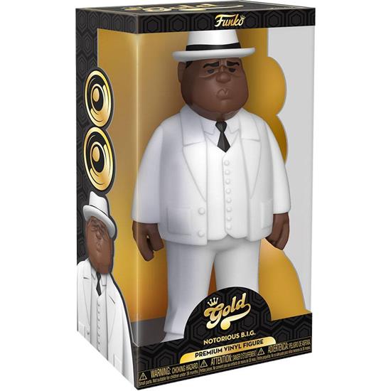 Notorious B.I.G: Biggie Smalls White Suit Vinyl Gold Figure 30 cm