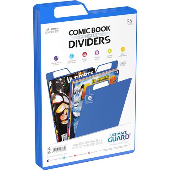Diverse: Ultimate Guard Premium Comic Book Dividers blue (blå) 25 styk