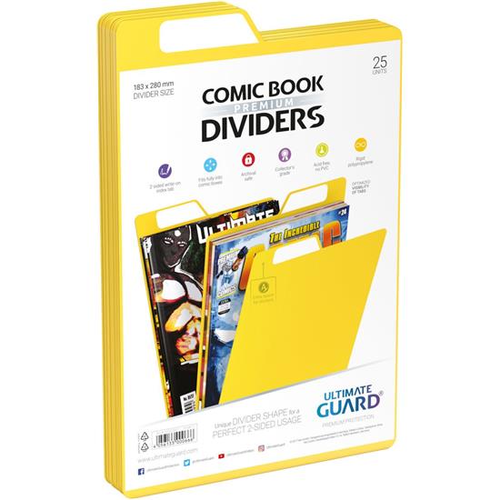 Diverse: Ultimate Guard Premium Comic Book Dividers Yellow (gule) 25 styk