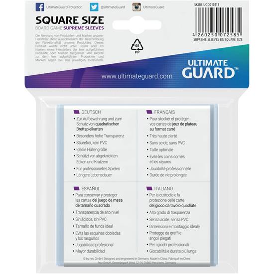 Diverse: Ultimate Guard Supreme Sleeves for Board Game Cards Square (50)