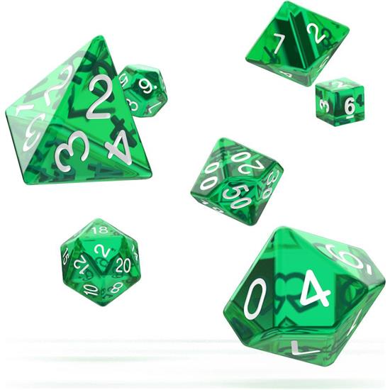 Diverse: RPG Terninger Translucent - Green 7 Styk