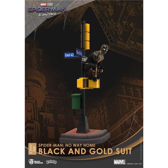 Spider-Man: Spider-Man Black and Gold Suit Closed Box Version D-Stage PVC Diorama 25 cm